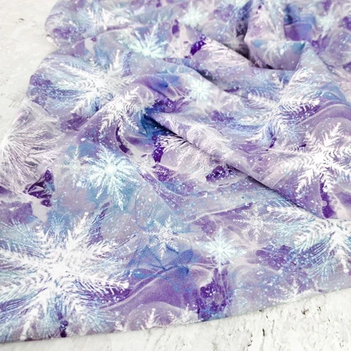 Violet Snowflake: Cotton/Modal French Terry, European Import