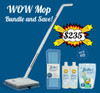 Nellie’s WOW Mop Bundle has everything you need to get the best looking clean! This bundle includes the brand new Nellie’s WOW Mop and two bottles of Nellie’s Floor Care (scented with our signature lemongrass fragrance).
This WOW Mop Bundle also includes an extra set of WOW Wet Floor cleaning pads, which can be reused up to 100 times each. And as an added bonus, this bundle comes with a 50 Load pouch of our bestselling Laundry Soda, so that you can wash your reusable pads in Nellie’s finest and help keep the environment as clean as your floors!