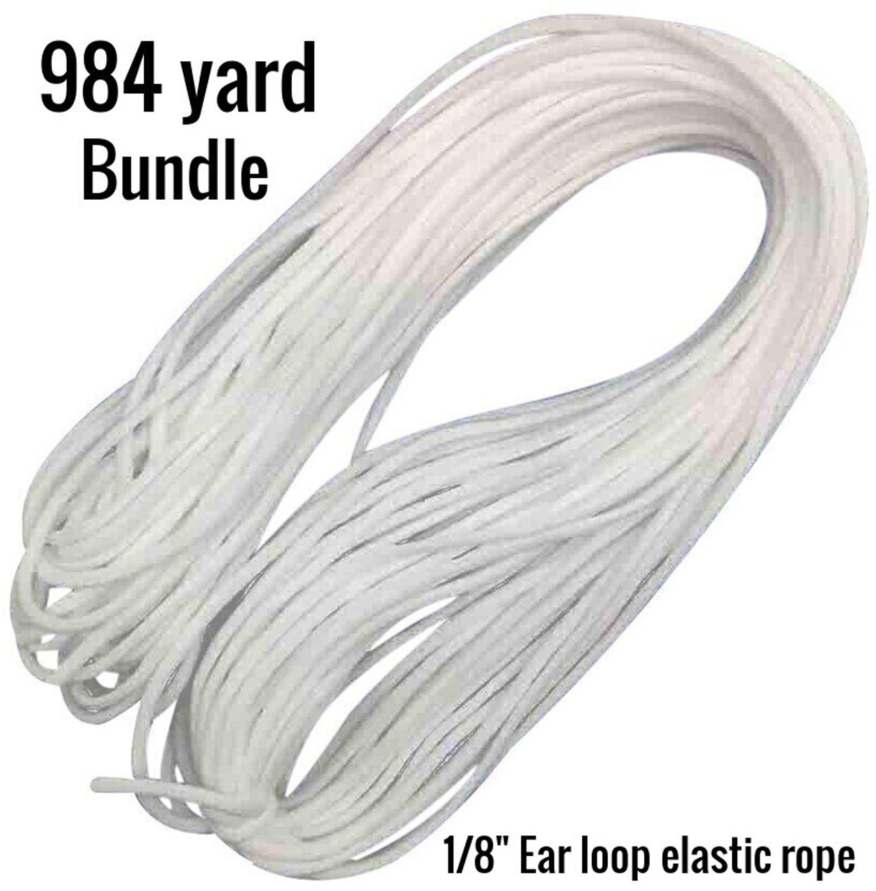 White Elastic Earloop Rope 1/8 - 984 Yards - NAPA SEW & VAC