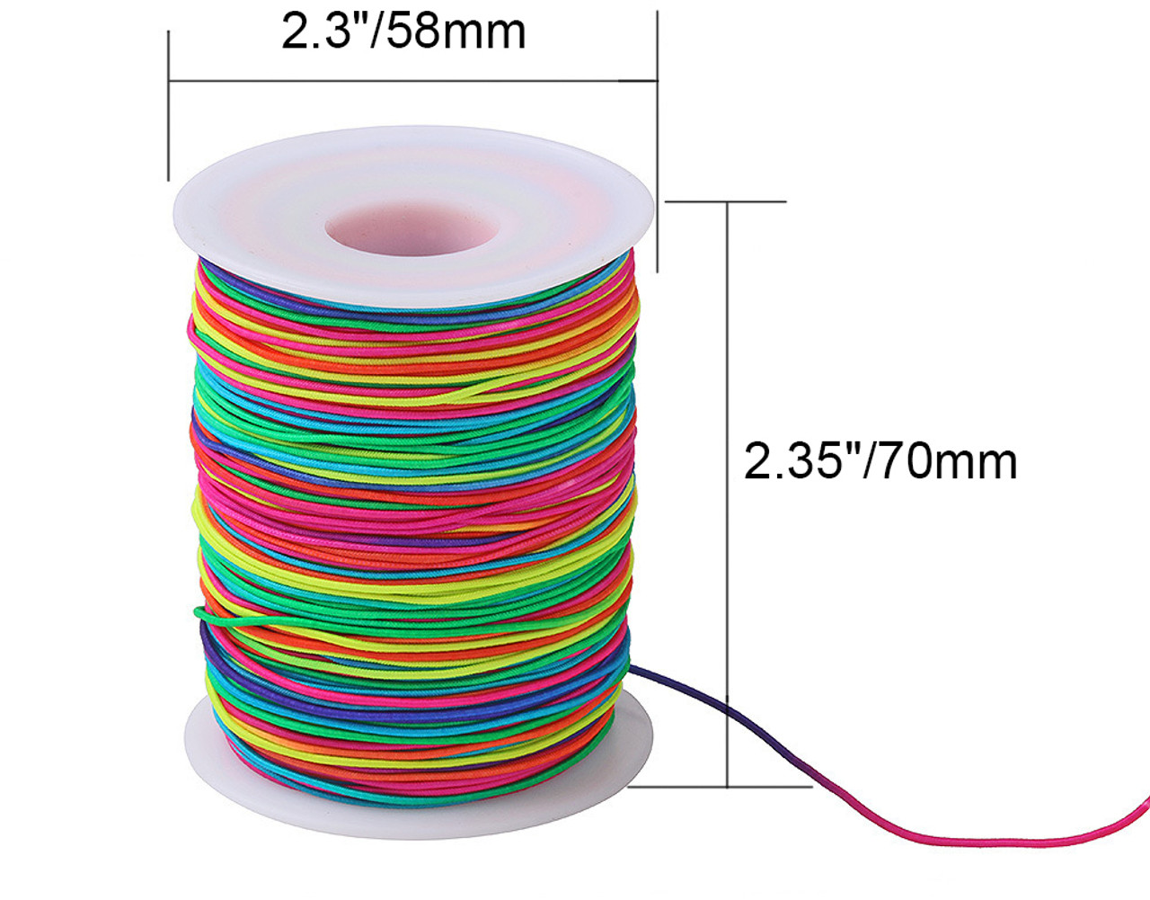 Rainbow Color Elastic Cord Beading Thread Stretch String For