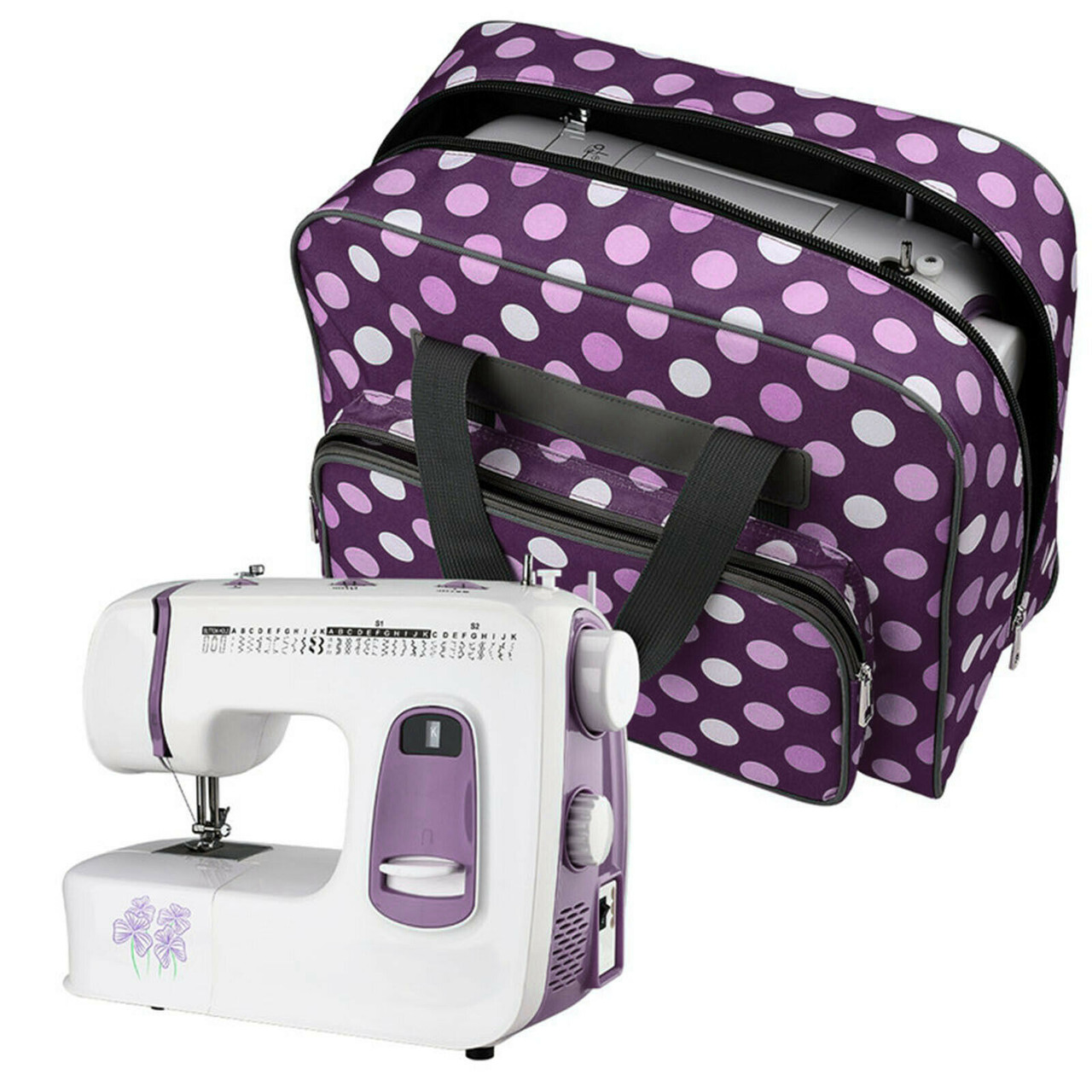 Purple Dot Sewing Machine Tote Bag/ Portable Storage Case - NAPA SEW & VAC