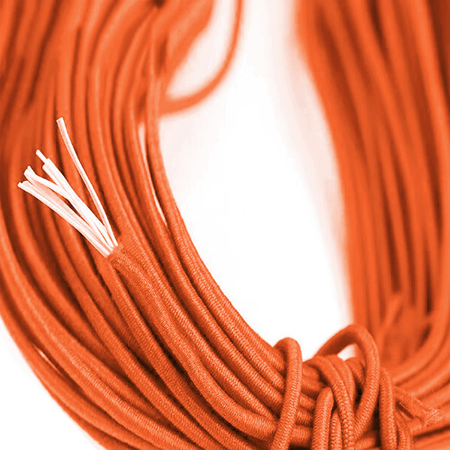 Orange 2 mm Elastic Cord: 50 Yards