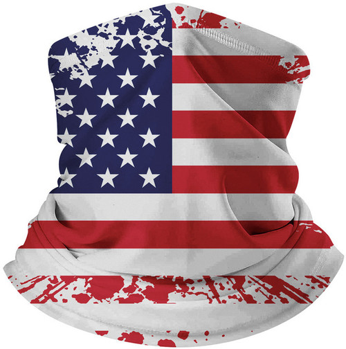 Opromo US Flag Face Cover Dustproof Mesh Neck Gaiter Balaclava Tube Hat Breathable American Flag