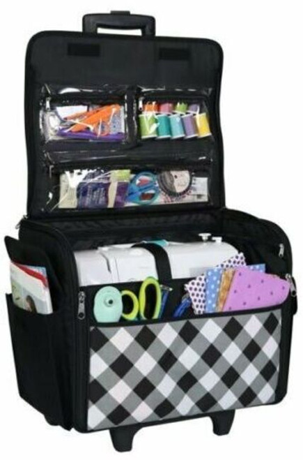 Bright Creations Gray Sewing Machine Carrying Case, Universal Tote Travel Bag Compatible with Most Standard Machines (18 x 10 x 12 in)