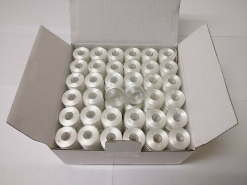 White 15c Reusable Prewound Bobbins, Size A, Class 15, 15J, SA156, Plastic Sided, 144pcs, 60S/2