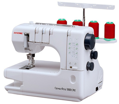 The Janome 1000CPX is a coverstitch machine essential for the sewist looking to achieve a professional finish. The CoverPro® 1000CPX's innovative design is based on the marriage of an industrial-style cover hem machine and a convenient home machine. The resulting union has produced a high-speed, long arm, heavy-duty cover hem machine that looks and operates like a sewing machine. With a wide trip cover hem stitch, exclusive free arm configuration, and Janome's Seam Tightening System™ (STS), the 1000CPX is the most advanced Cover Hem machine available.