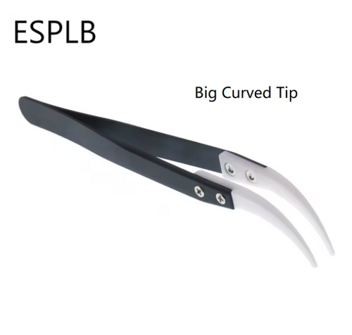 TWEEZER WITH PLASTIC CURVED TIP