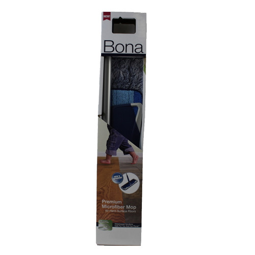 The Bona MicroPlus mop has a 53" telescoping handle with a 360-degree swivel head. It comes with a washable/reusable micro fiber-cleaning pad and a micro fiber dusting pad to make cleaning easy and efficient. This premium Bona micro fiber floor mop, picks up more moisture & dirt than traditional mopping, leaving hardwood, stone, tile & laminate floors clean with no dulling scratches.

53" Blue telescoping handle 4"x 15" Pad Picks up more moisture & dirt than traditional mopping, leaving hardwood, stone, tile & laminate floors clean with no dulling scratches OEM #WM710013432