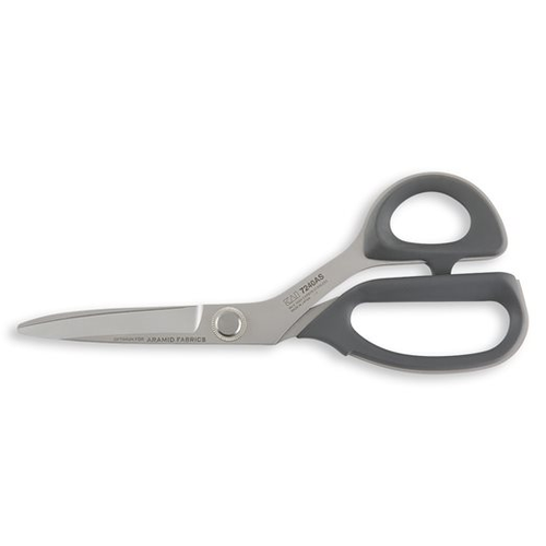 The Kai 7240-AS scissor is ideal for aramid fabrics.  This category of difficult fabrics has given rise to the high quality Kai 7240AS.  With it's serrated blade and high carbon, hardened stainless steel blades, fabrics like Kevlar®, Nomex®, Carbon-Fiber,  Dyneema®, Spectra®, Carbon Fiber, Fiberglass, and Fire Resistant Fabrics are easily cut.  So, whether you are cutting industrial fabrics to light satin's, the Kai 7240AS is the right tool for the job.