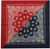 100% Cotton Paisley Bandanna, 22" W x 22" H: New Version Red/black