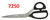 The 7000 series scissors, including the 7250, are made of a high carbon, hardened stainless steel.  The addition of carbon allows for a steeper cutting angle, giving the scissor a sharper, finer edge.  The carbon allows the finer edge to last longer.  This gives the 7000 series a better ability to cut thicker fabrics and it allows for easier use.