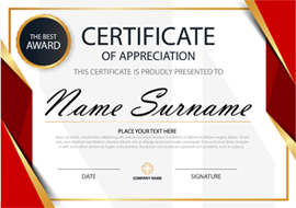 Certificate of appreciation