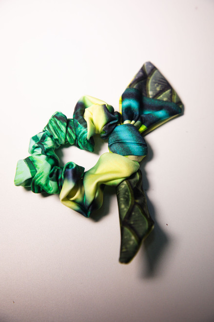 Green with stripes Scrunchie