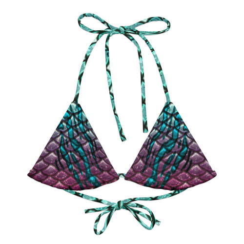 All-over print recycled string bikini top