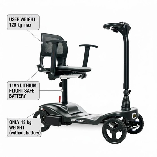 Pride GoGo MG Lite Folding Lightweight Mobility Scooter Image 1