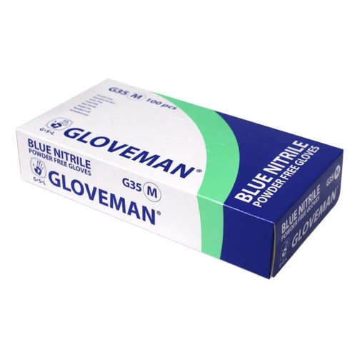 Gloveman Powder Free Blue Nitrile Gloves Image 2