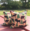 Bear and Moose silhouette balsam small pillow