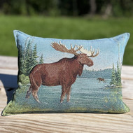 Moose at the Pond X-Large Tapestry