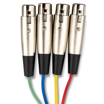 HOSA XLR401.5 4 CH SNAKE XLR3M-XLR3F 1.5FT / 0.46M