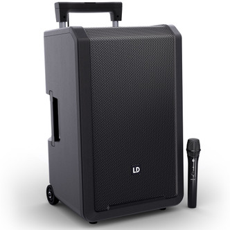 LD SYSTEMS ANNY® 12 BPH B6 - 12 PORTABLE BATTERY-POWERED BLUETOOTH® PA SYSTEM W/ MIXER & 1 × HANDHELD MICROPHONE