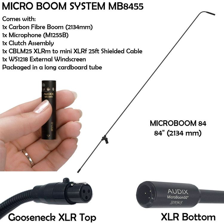AUDIX ADX-MB8455-HC MICROBOOM SYSTEM 84" W/ M1250BHC MIC