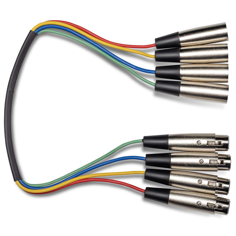 HOSA XLR401.5 4 CH SNAKE XLR3M-XLR3F 1.5FT / 0.46M