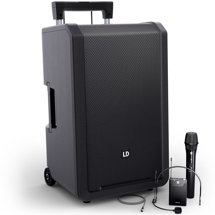 LD SYSTEMS ANNY® 12 BPH B5 - 12 PORTABLE BATTERY-POWERED BLUETOOTH® PA SYSTEM W/ MIXER 1X WIRELESS HANDHELD & 1X HEADSET MICROPHONE (INCL. BODYPACK)