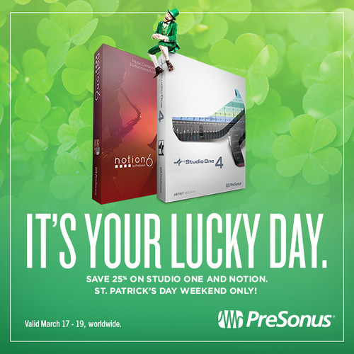 25% off Studio One - St. Patricks day specials