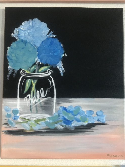 Flowers in Mason Jar Painting Class
