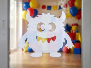 Monster Crew Window Clings Kids Party Bag Fillers Reusable Set of 6 Favours