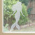 Installed view of the Ocean Mermaid frosted window cling, showing its reusable static‑cling design and soft etched‑glass effect.