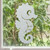 Installed view of the Baby Seahorse frosted window cling, showing its reusable static‑cling design and soft etched‑glass effect.