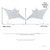 Size guide for the Manta Ray reusable frosted window cling, showing dimensions for easy window planning.
