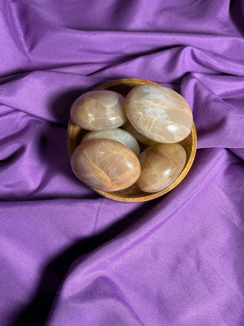 Moonstone Peach Palm Stone