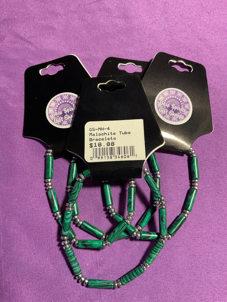 Malachite Tube Bracelet
