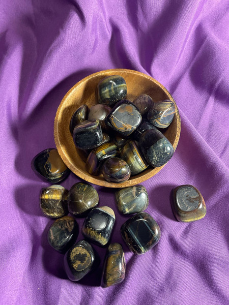 Blue Tiger Eye Tumble Large