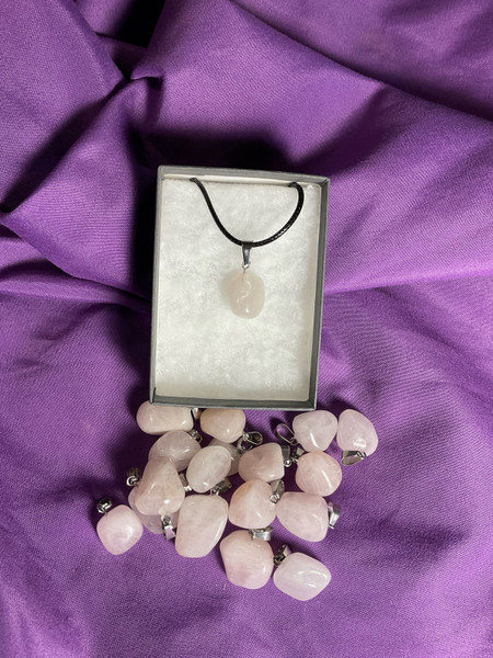 Quartz Rose - Tumble Pendant