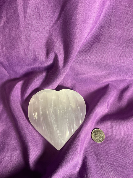 Heart: Selenite Palmstone