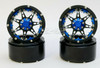 RC Truck Wheels 2.2 ALUMINUM Beadlock 7 Star RIMS BLACK W/ BLUE