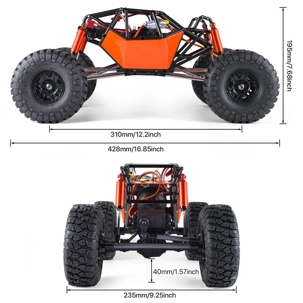 RC 1/10 ROCK BUGGY CRAWLER 4WD Tubular Frame -ASSEMBLED- ARTR -GREEN-