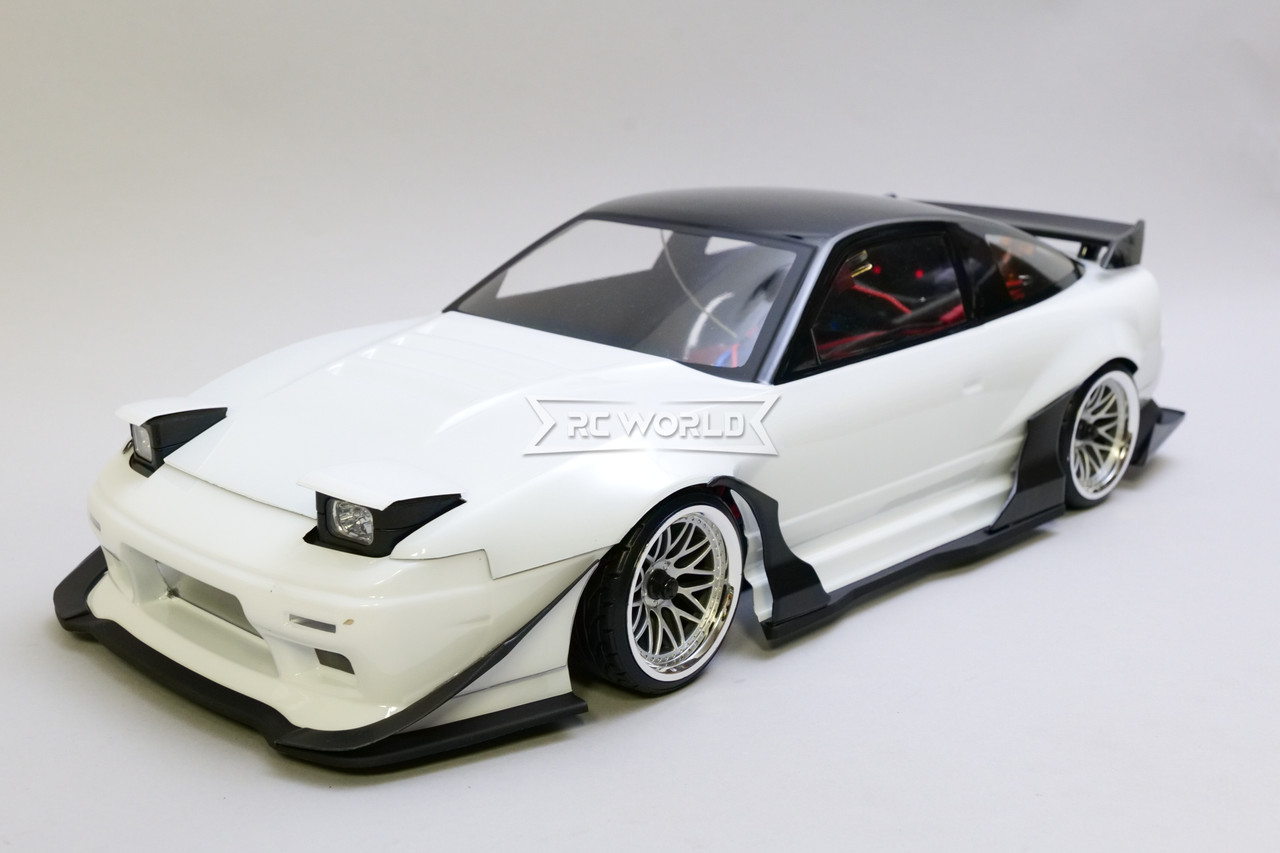 RC 1/10 Drift NISSAN 180SX Brushless w/ Pop Up Lights + Sounds -RTR- WHITE