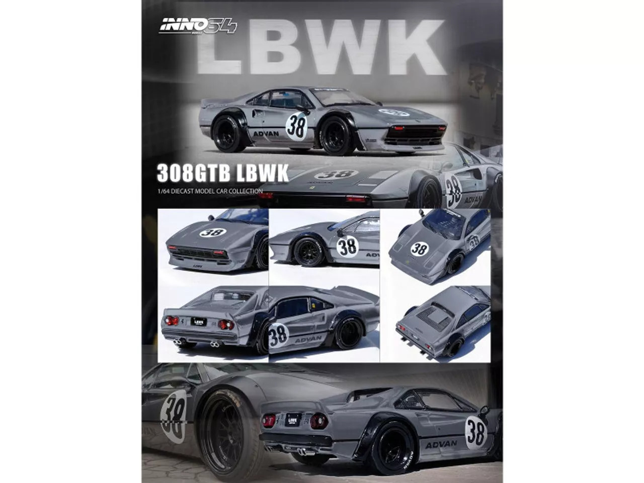 1/64 FERRARI 308 GTB Liberty Walk Model Car -SILVER-