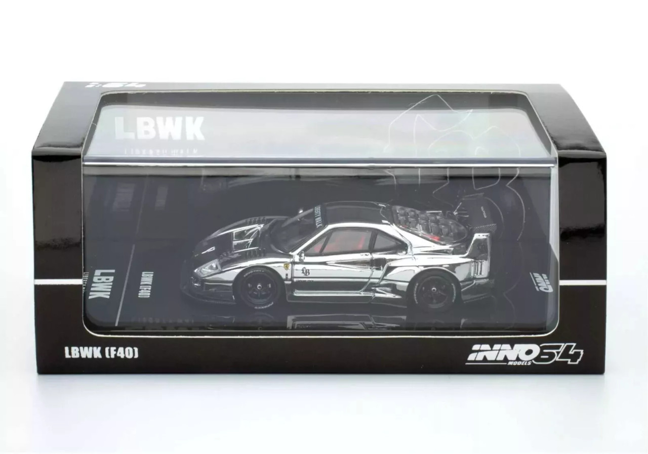 LBWKフェラーリ F40 ミニカー 1/64 1/64 FERRARI F40 LBWK Liberty Walk Model *HK 2024*-CHROME-