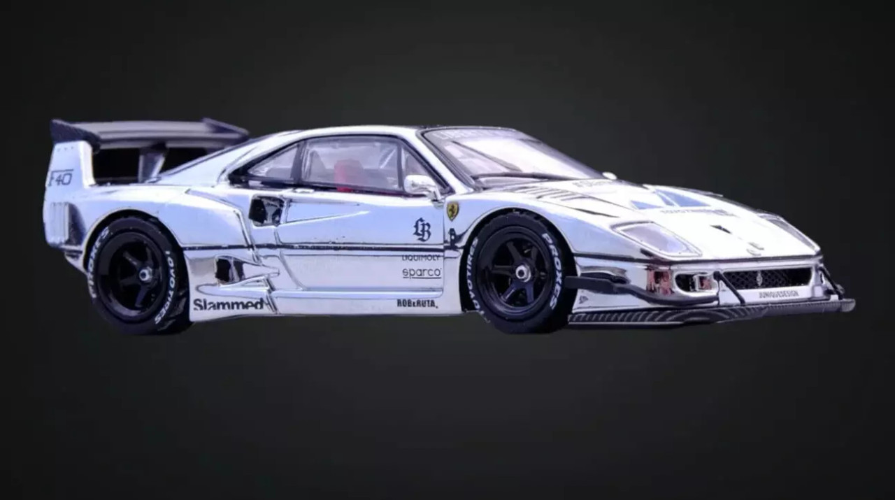 LBWKフェラーリ F40 ミニカー 1/64 1/64 FERRARI F40 LBWK Liberty Walk Model *HK 2024*-CHROME-