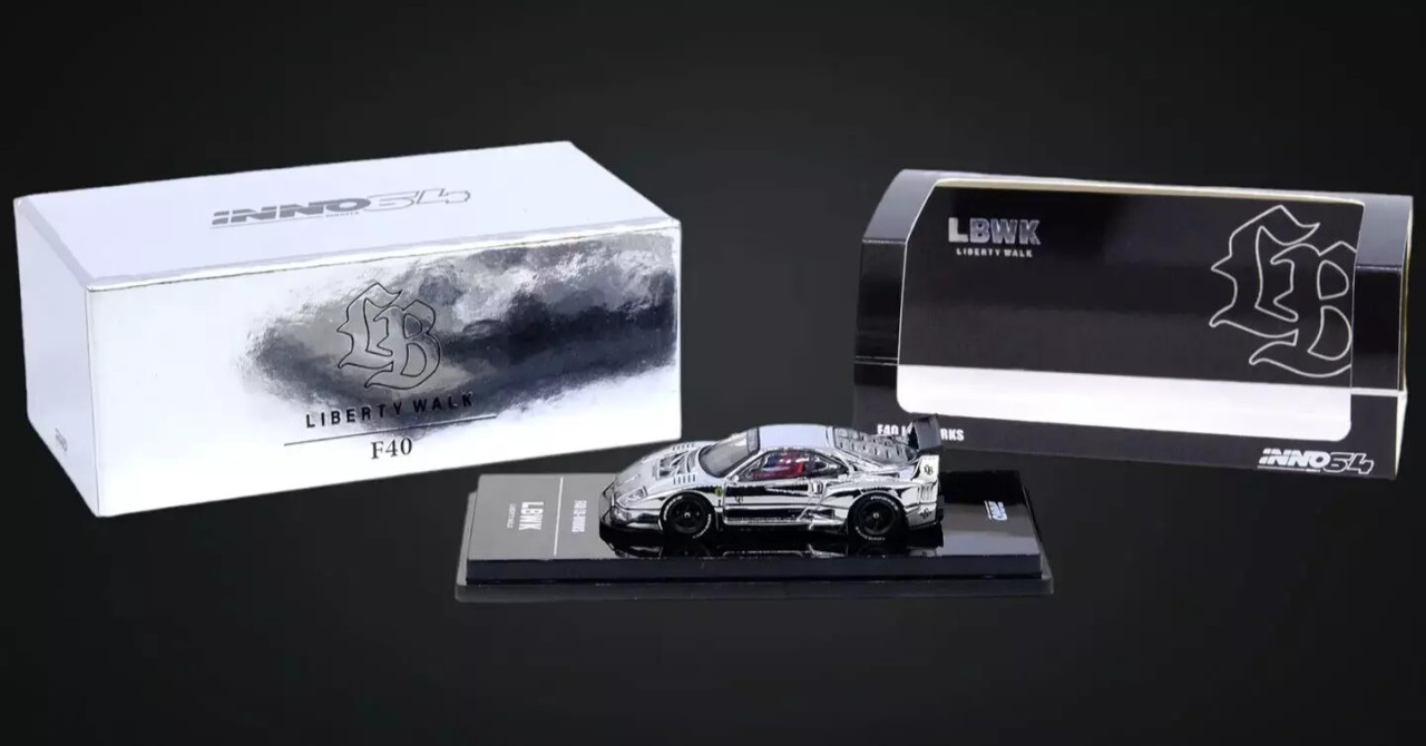 1/64 FERRARI F40 LBWK Liberty Walk Model *HK 2024*-CHROME-