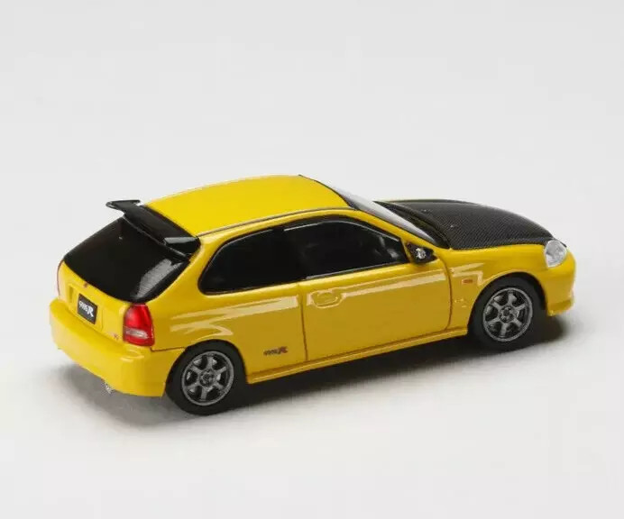 1/64 HJ JDM Honda CIVIC TYPE R EK9 Diecast Model Car -YELLOW-