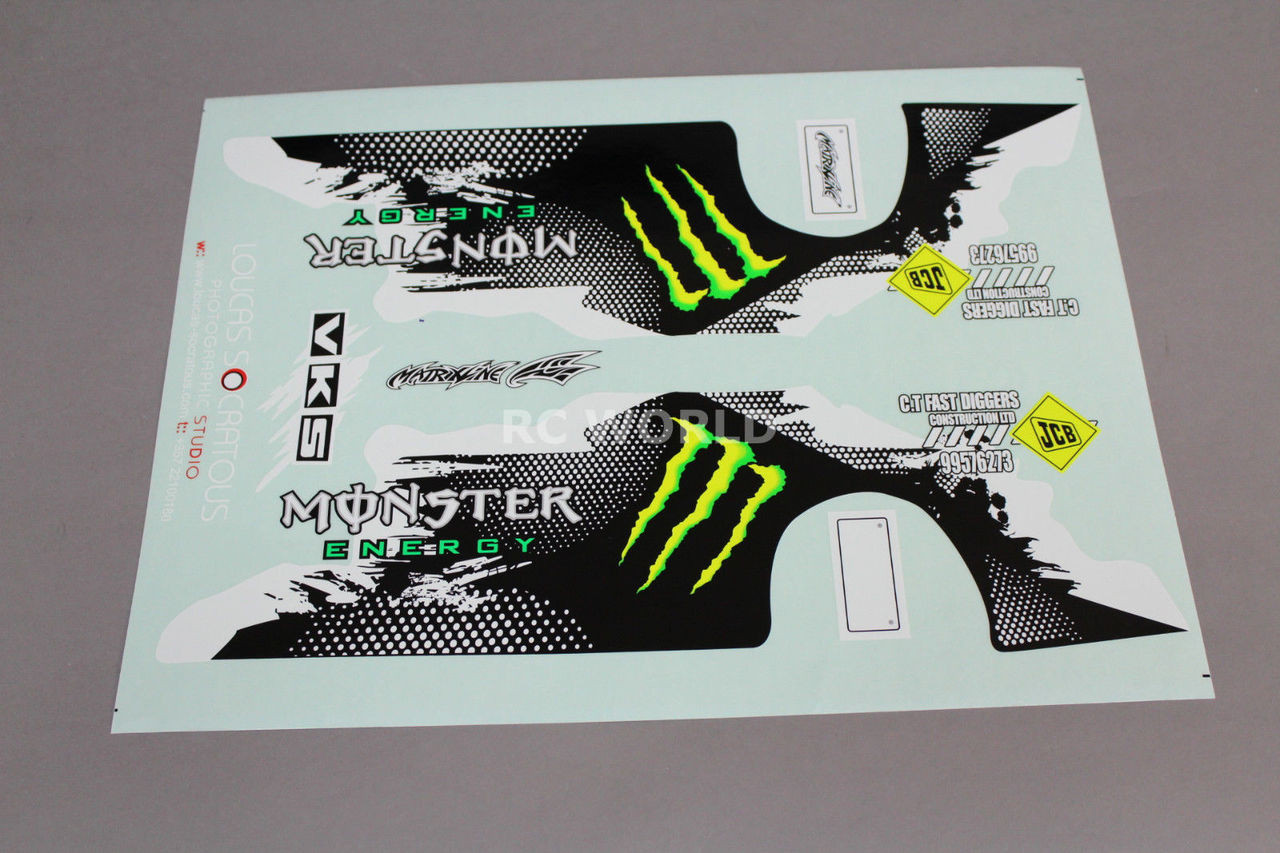 RC 1/10 DECALS Stickers MONSTER ENERGY Nissan 180 Logo Sponsor