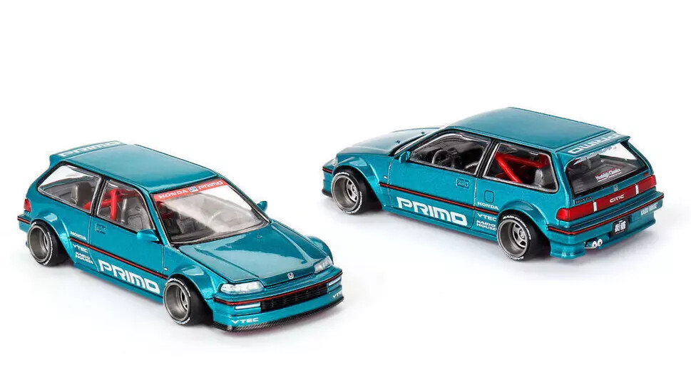 Mini GT KAIDO 1/64 HONDA CIVIC EF Die Cast Model -TEAL-