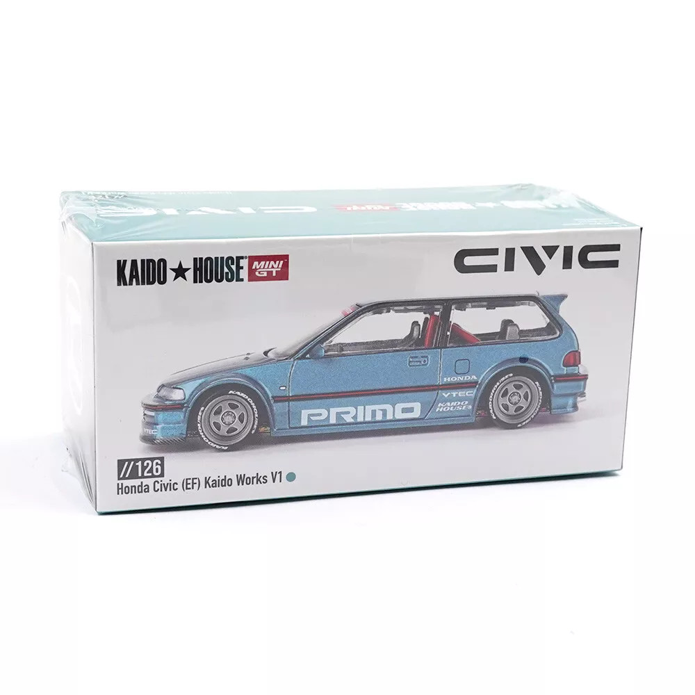 Mini GT KAIDO 1/64 HONDA CIVIC EF Die Cast Model -TEAL-
