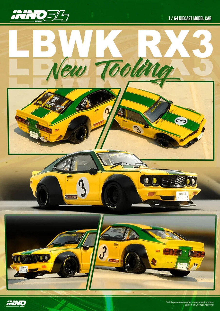 1/64 MAZDA RX3 Savannah Liberty Walk Model Car -YELLOW-